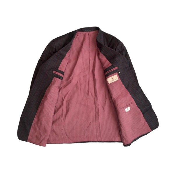 Luca Bertoni Men's Striped Blue with Red Stripes Sports Coats Jacket Blazer - Picture 3 of 6